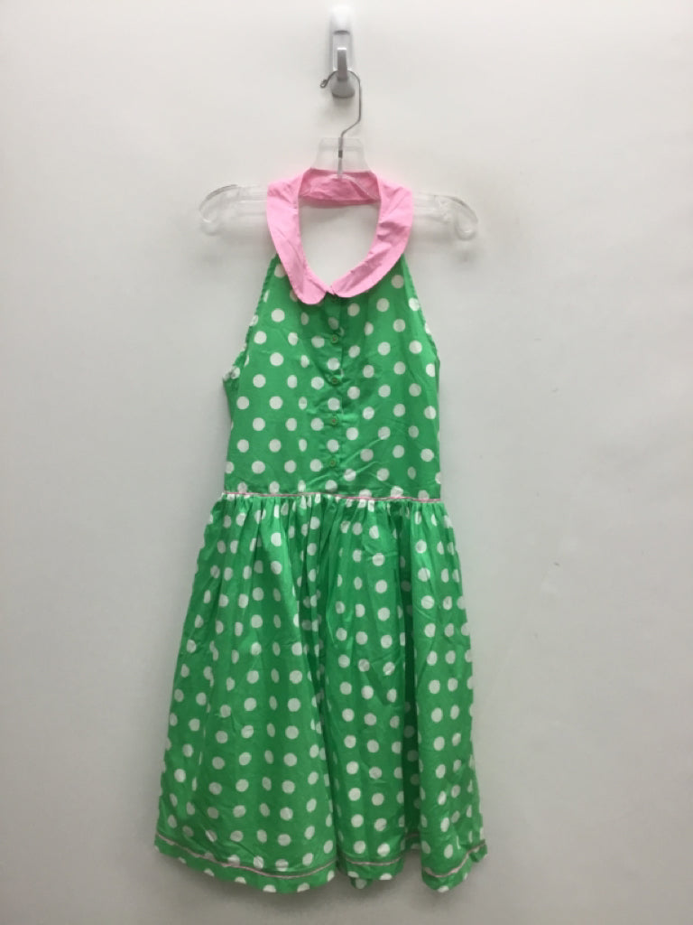 Mini Boden SIZE 11/12 Pink Green/White Polka Dot Halter Girl&