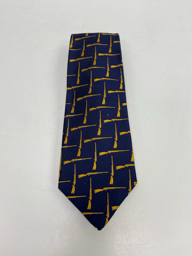 Navy Yellow Silk Men&