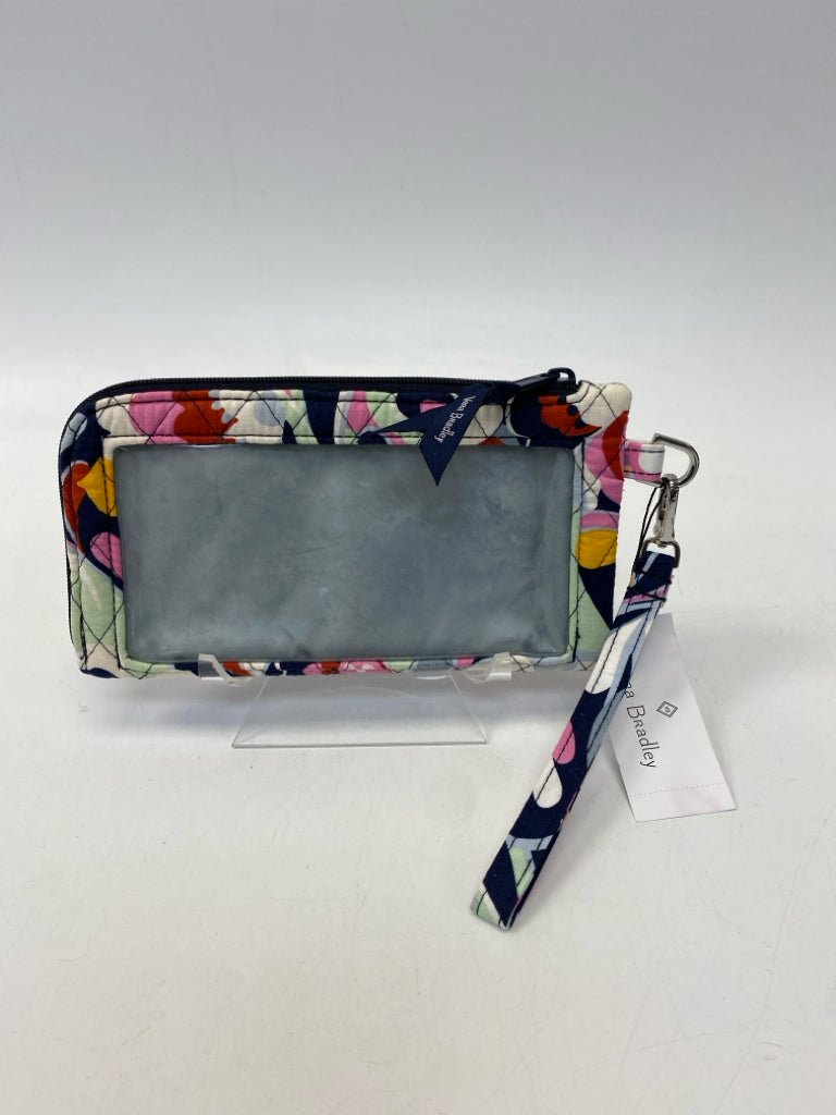 Vera Bradley Navy Multi-Color Flower(s) Fabric Wristlet