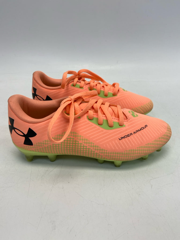 Under Armour SIZE 3.5 Coral Green Lace-Up Boy&
