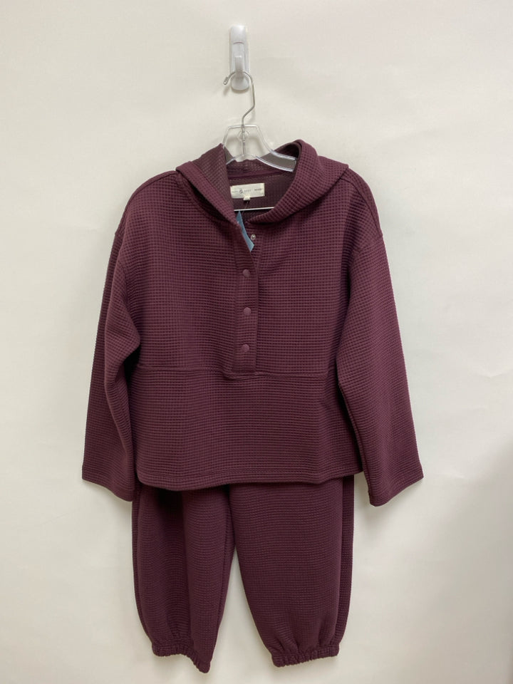 NWT Lou&amp;Grey Size MP Purple Waffle Hooded Petite 2pc