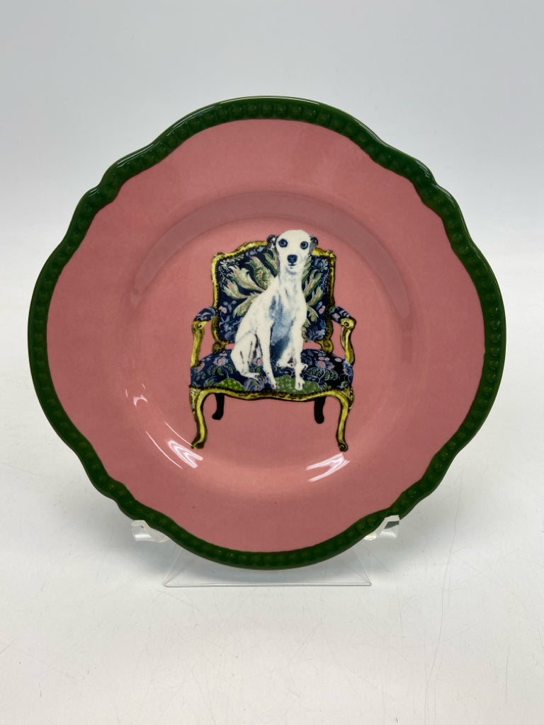Anthropologie Pink Green/Multi Dogs Plate (s)