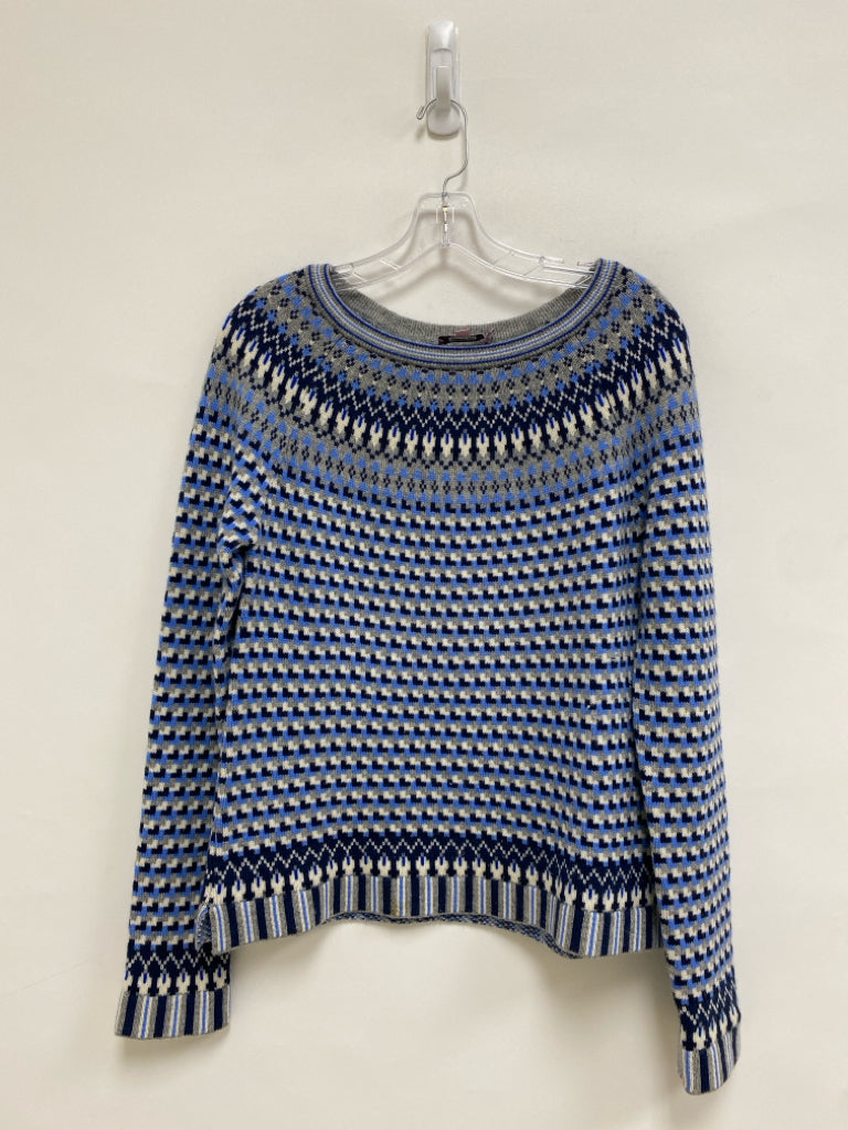 Size S Gray/Navy Blue Cashmere Ladies Sweater