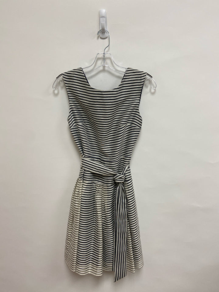 Shoshanna Size 4 Gray/Black Stripes Sleeveless Ladies Dress
