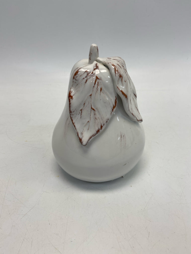 White Pear Ceramic Figurine