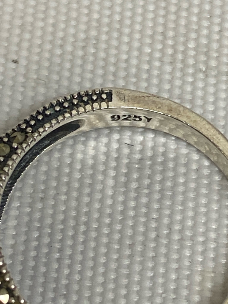 Silver Black Studded Ring