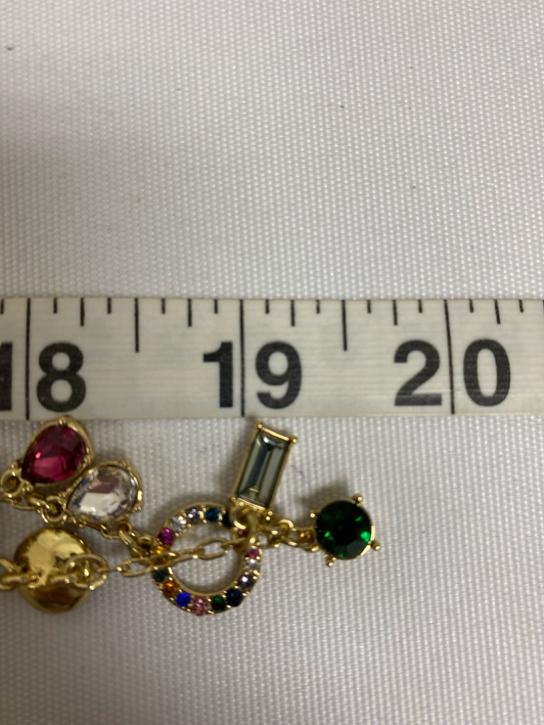 NWT Talbots Gold Color Multi Color Jeweled Necklace