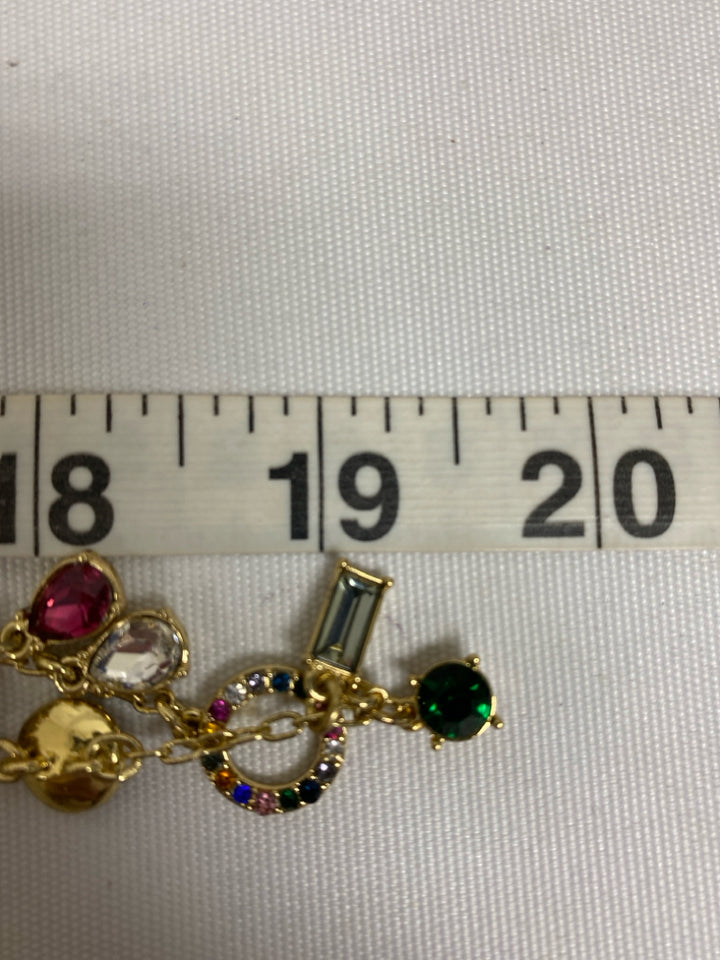 NWT Talbots Gold Color Multi Color Jeweled Necklace