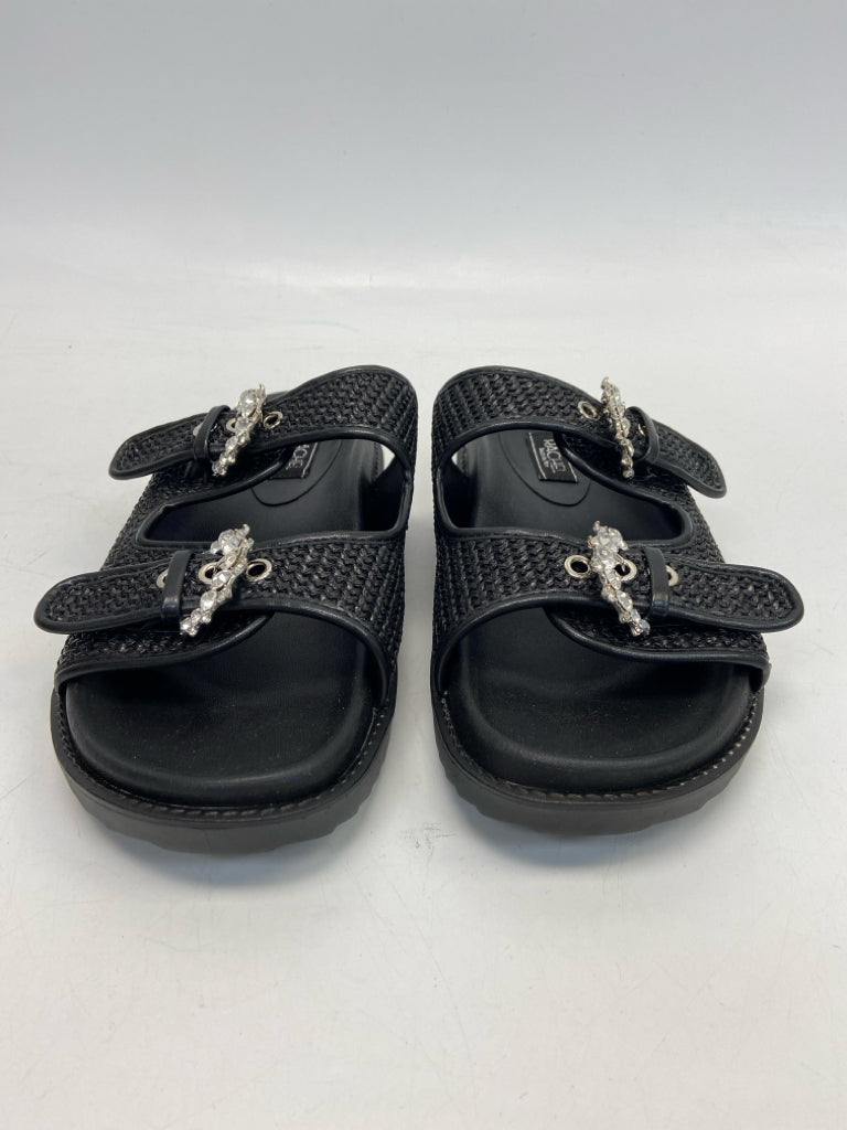 NWOT Rachel Roy  Size 9 Black Woven Raffia Sandals