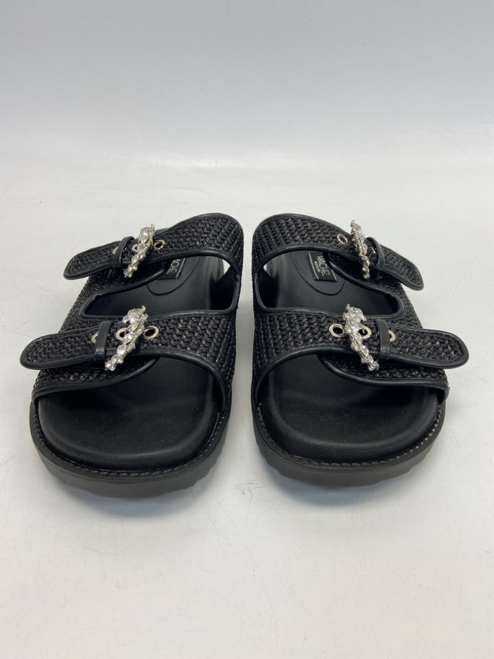 NWOT Rachel Roy  Size 9 Black Woven Raffia Sandals