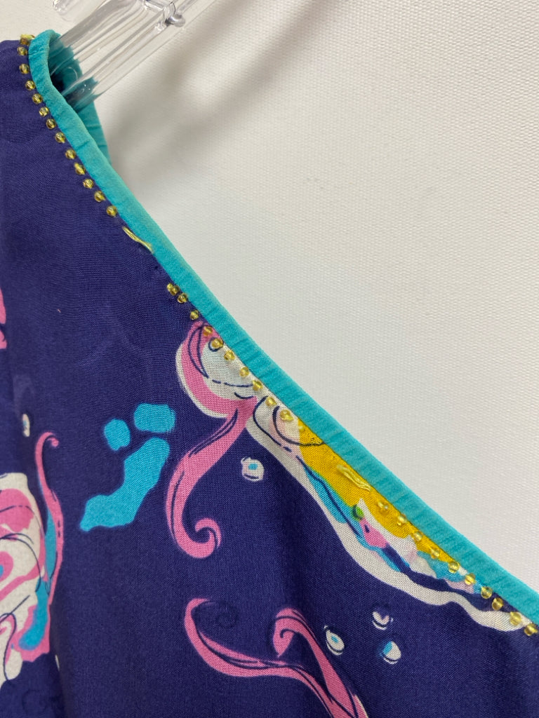 LILLY PULITZER Size S Navy/Pink White/Multi Silk Ladies Dress