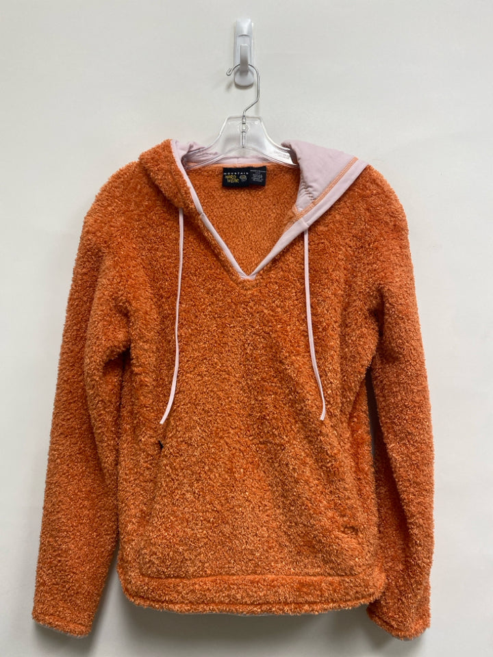 Mountain Hardwear Size M Orange Pink Fuzzy Hooded Ladies Pullover