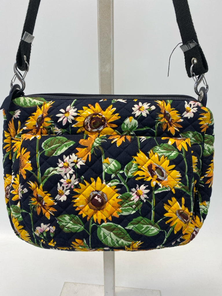 Dark Navy Yellow/Orange Sunflower(s) Handbag