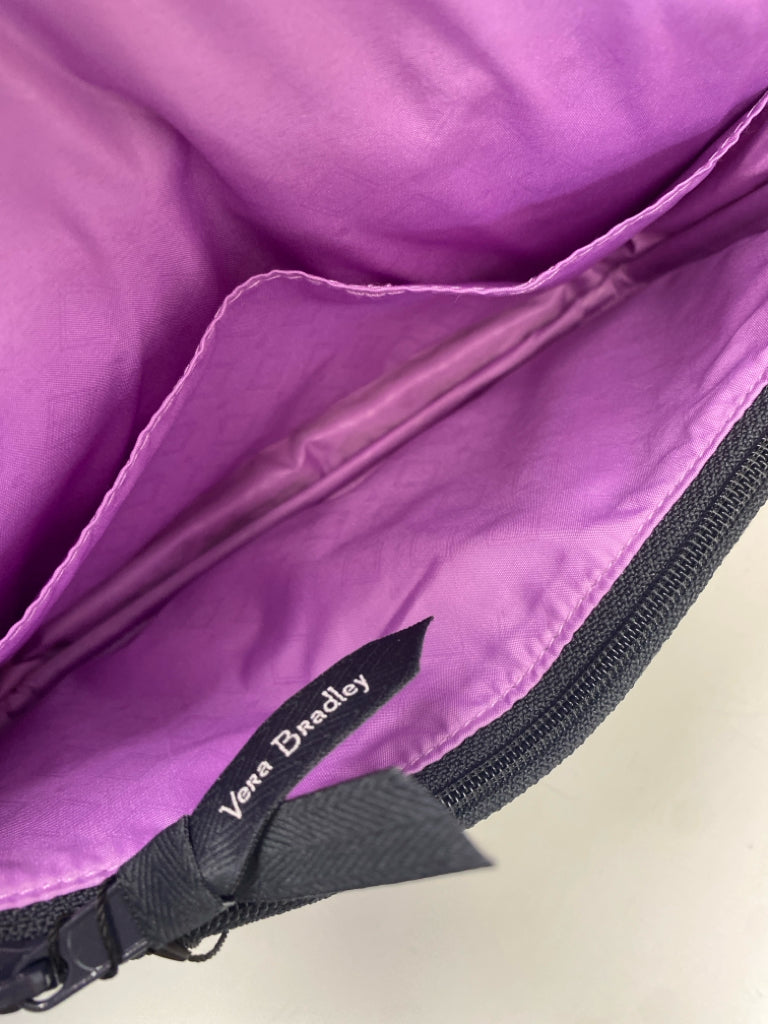 NWT Vera Bradley Navy Gray/Purple Flower(s) Fabric Crossbody
