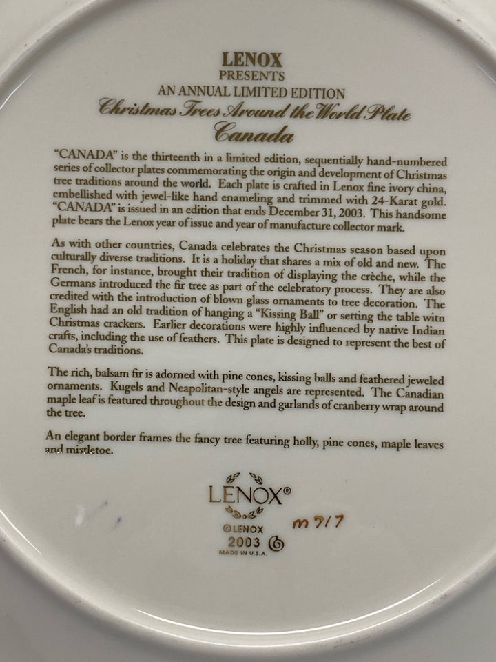 Lenox Cream Green/Multi Christmas Decorative Plate
