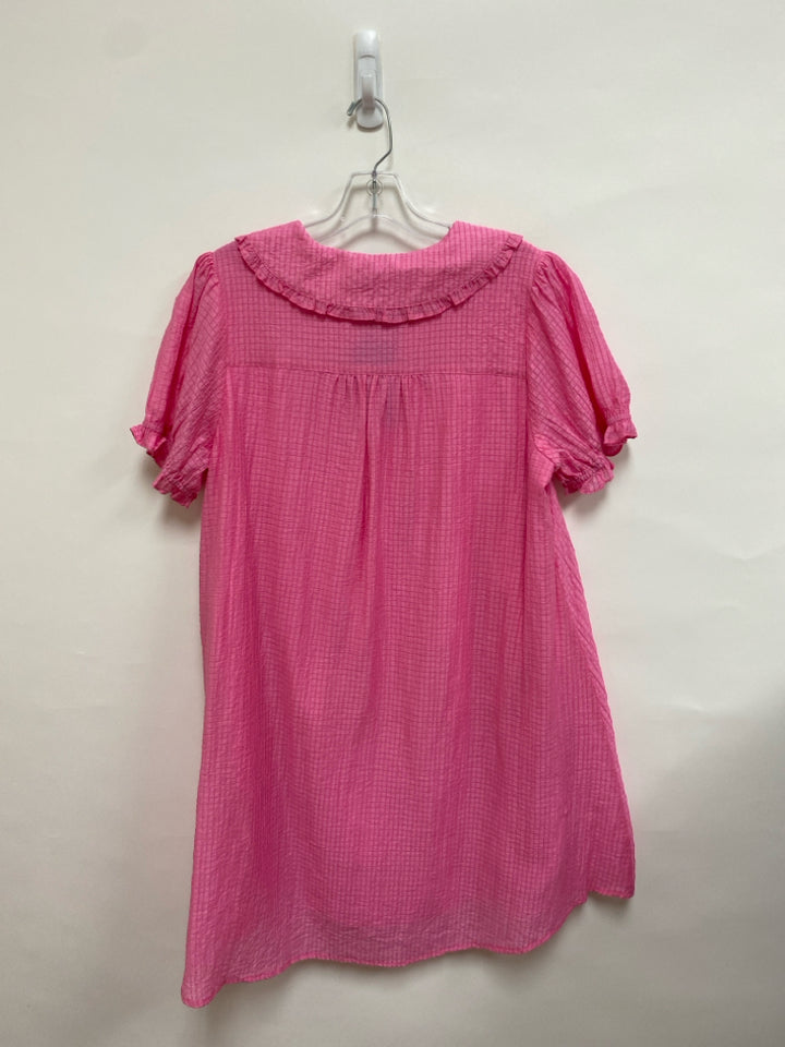 NWT GiGiO Size L Pink Texture Button Up Ladies Dress