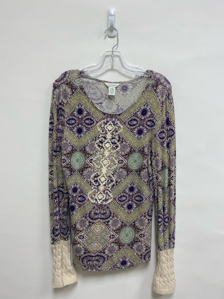 Sundance Size S Green Purple/White Print Ladies Top