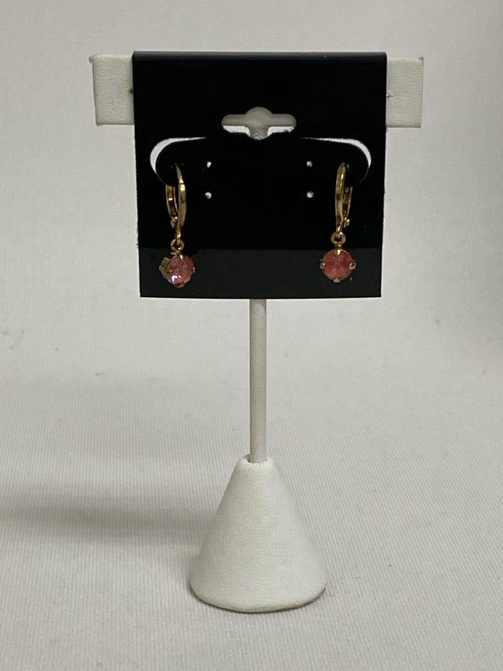 sabika Pink Gold Color Jeweled Earrings