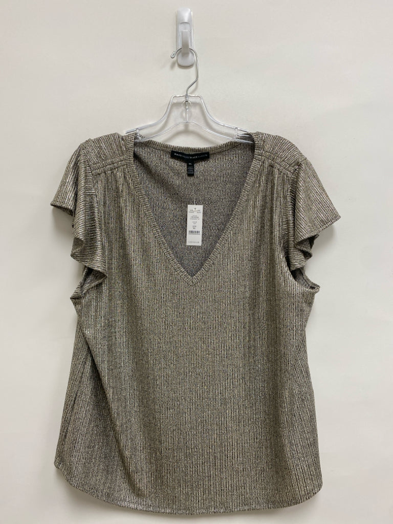 NWT WHBM Size XL Gold Ruffles Short Sleeve Ladies Top