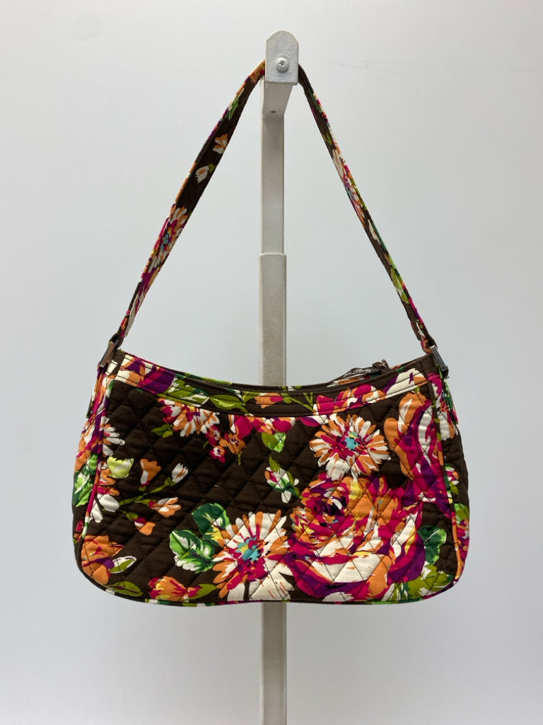 Vera Bradley Dark Brown Coral/Multi Flower(s) Handbag