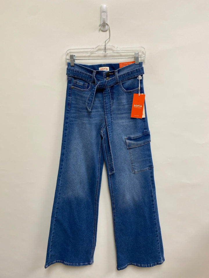 NWT SOFIA Size 2 Blue Cargo Ladies Jeans