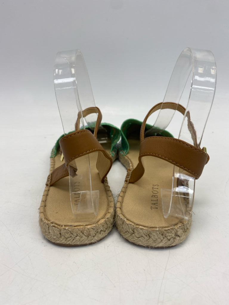 Talbots  Size 8.5 Blue Green Eyelet Sandals