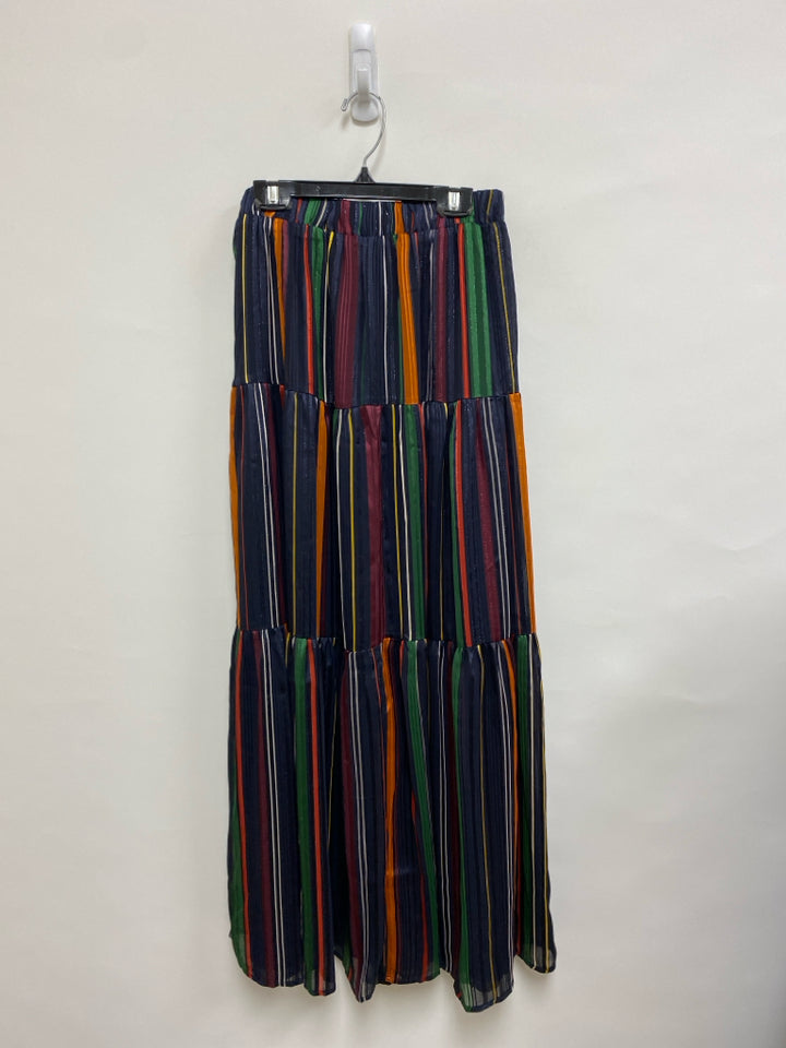Karlie Size S Green/Blue Orange/Multi Striped Maxi Ladies Skirt