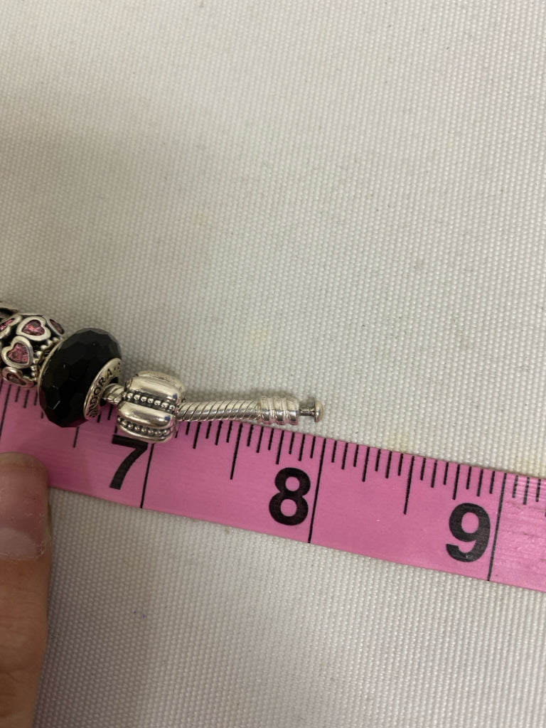 Pandora Silver Multi Color Shapes Bracelet