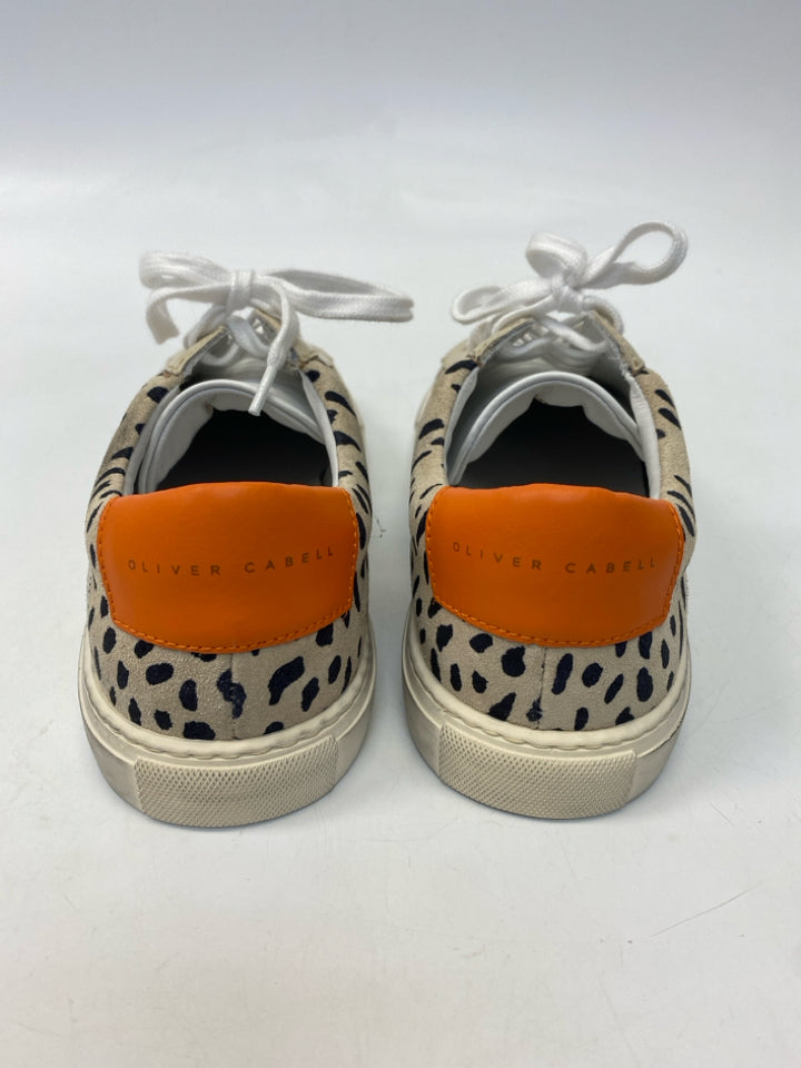 NWOT Oliver Cabell  Size 38 White/Brown Black Animal Print Sneakers
