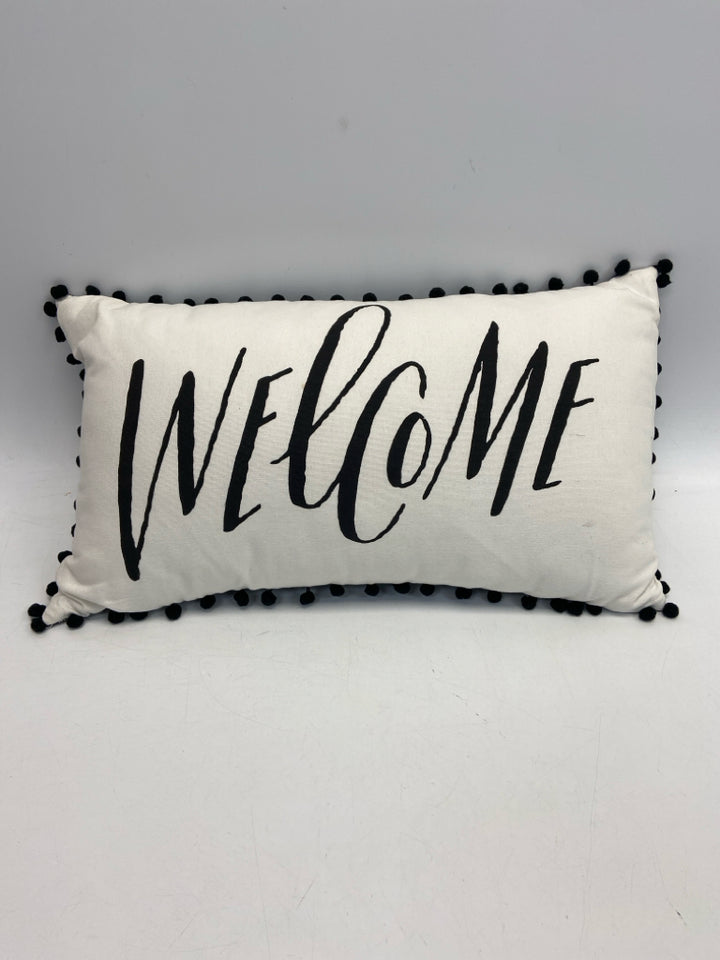 White Black Checkered Pillow