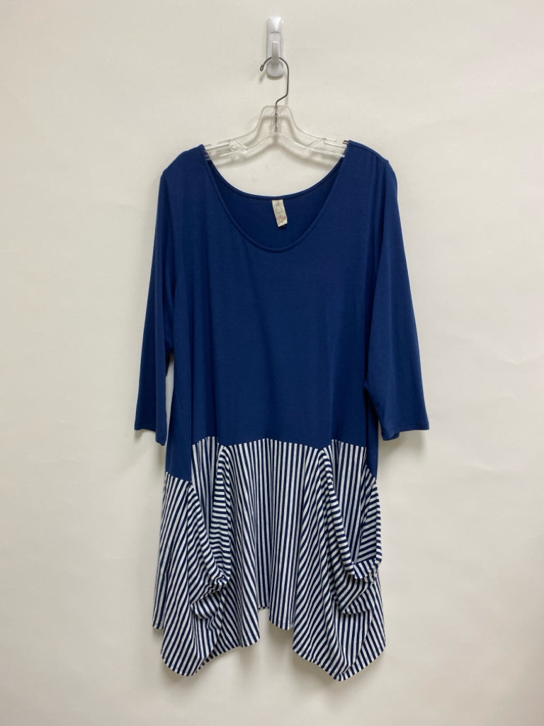 Chalet et ceci Size XL Navy White Striped Ladies Dress