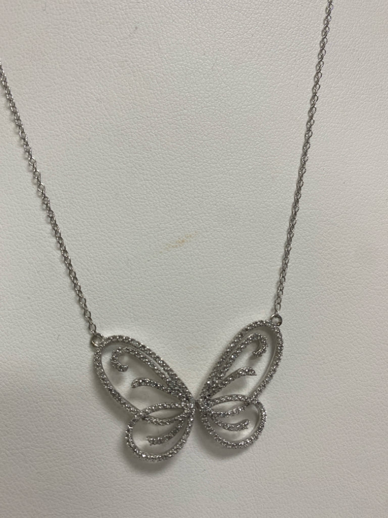 NEW/BOX Ross-Simons Silver Clear Jeweled Necklace