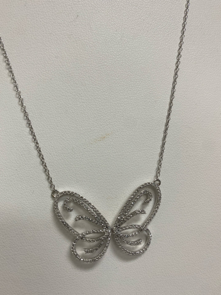 NEW/BOX Ross-Simons Silver Clear Jeweled Necklace