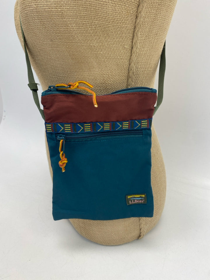 L L Bean Teal Green Multi-Color Crossbody