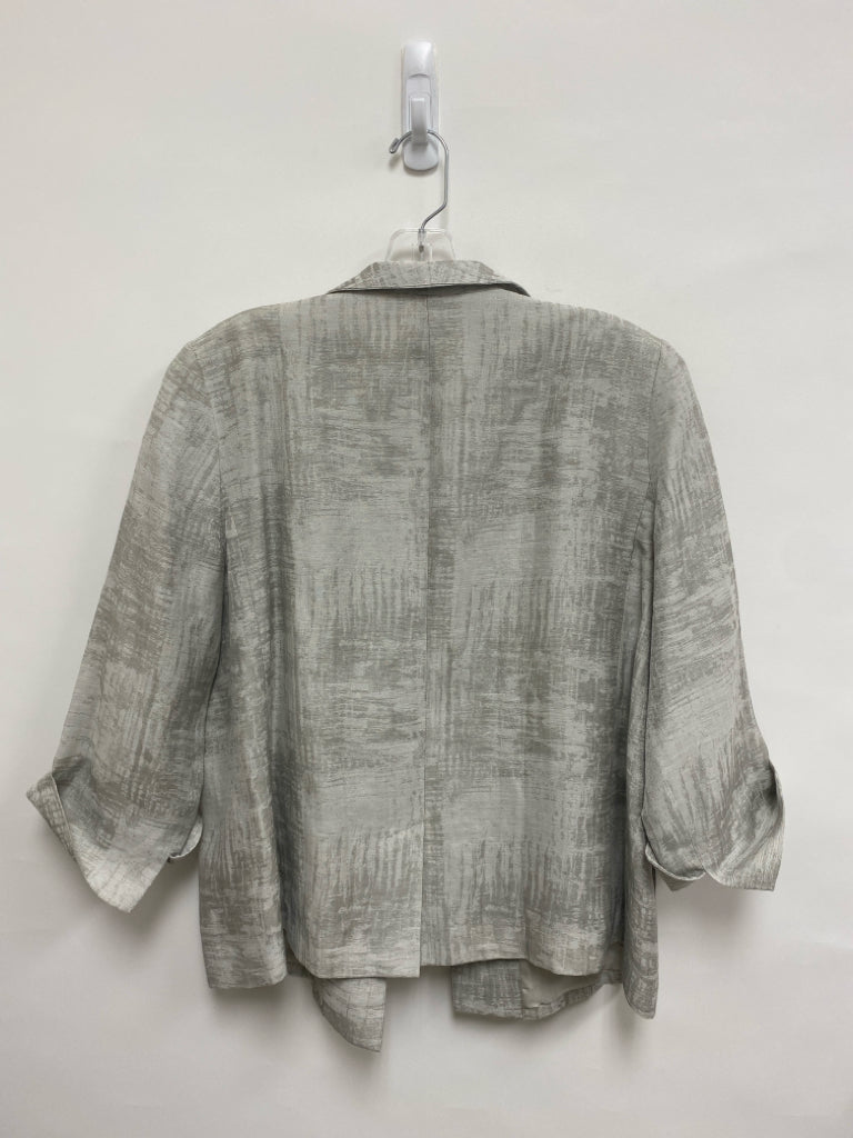 Eileen Fisher Size M Light Grey Silver Linen Blend Ladies Jacket