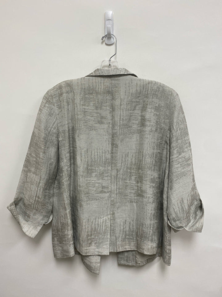 Eileen Fisher Size M Light Grey Silver Linen Blend Ladies Jacket