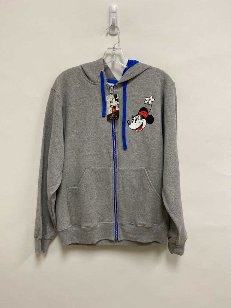 NWT Disney Size S Gray Blue Mickey Mouse Hooded Ladies Jacket