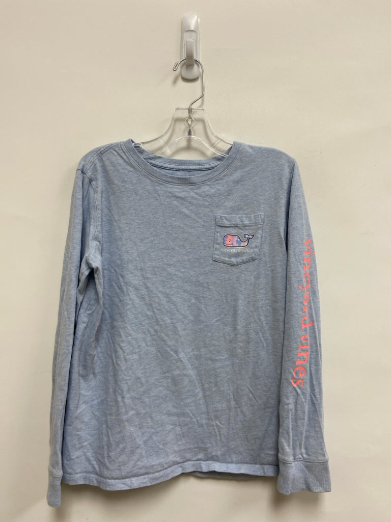 Vineyard Vines SIZE 14 Powder Blue Mottled Long Sleeve Tee Girl&