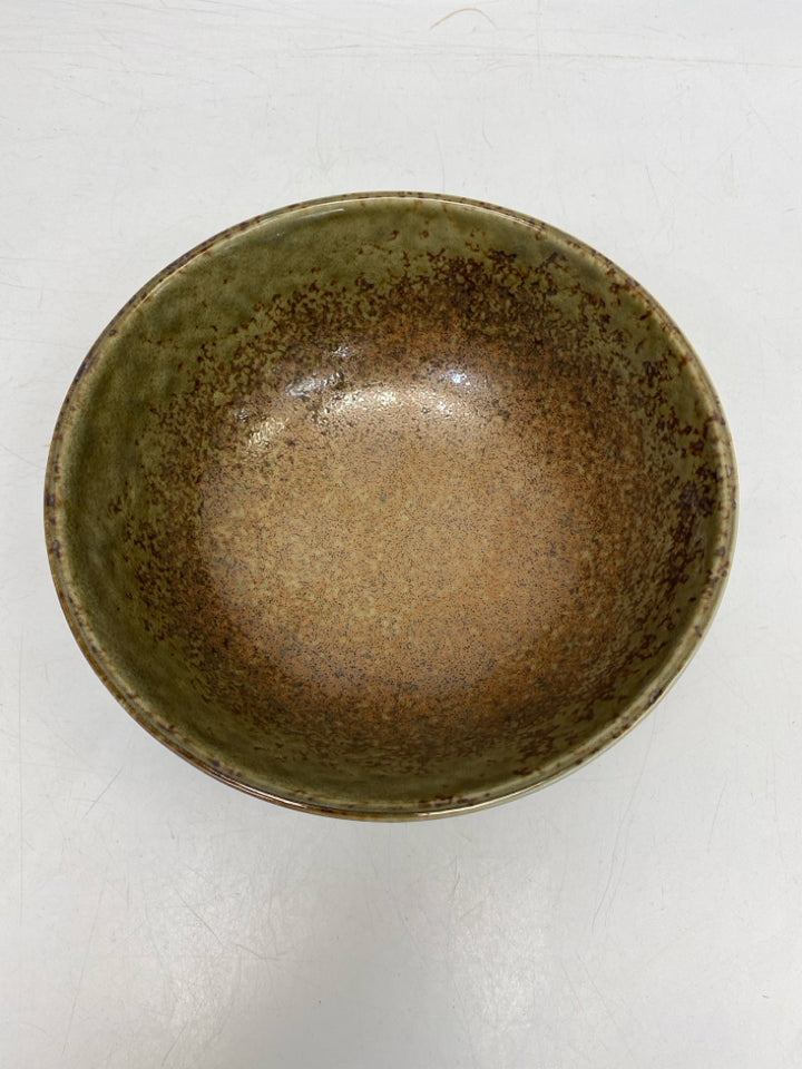 Green Black Speckles Ceramic Decorative Bowl