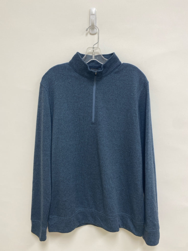 Dunning Size M Blue/Black Heather Quarter Zip Men&