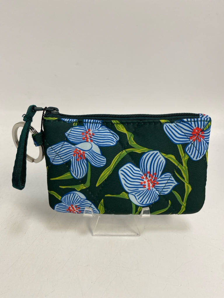 NWT Vera Bradley Dark Green Blue Flowers Misc. Accessory