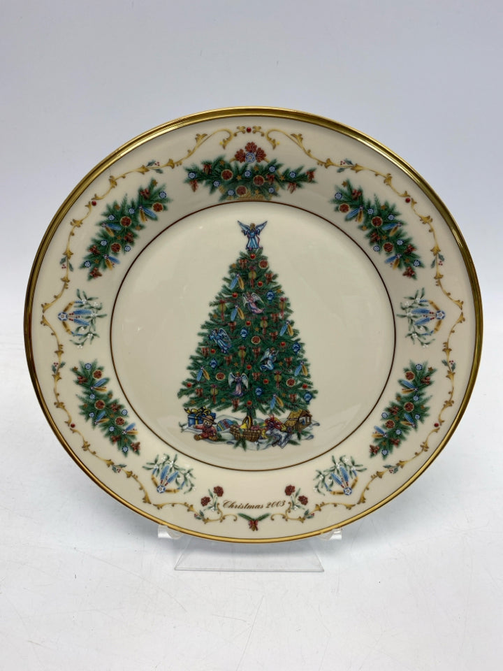 Lenox Cream Green/Multi Christmas Decorative Plate