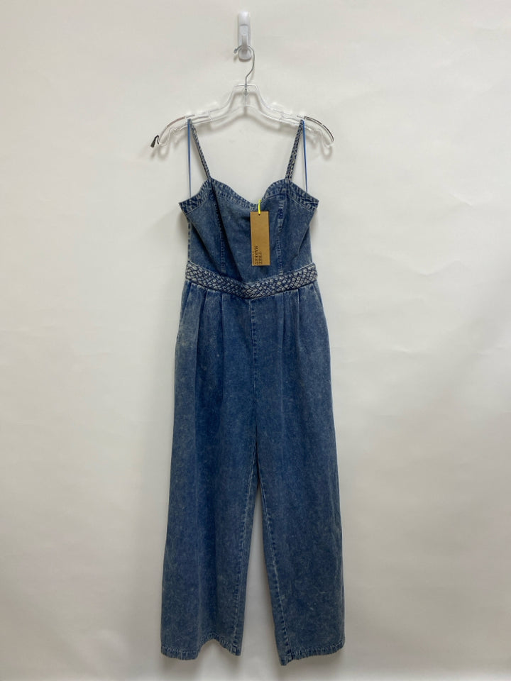 NWT Flying Tomato Size L Faded Denim Braided Sleeveless Ladies Jumpsuit