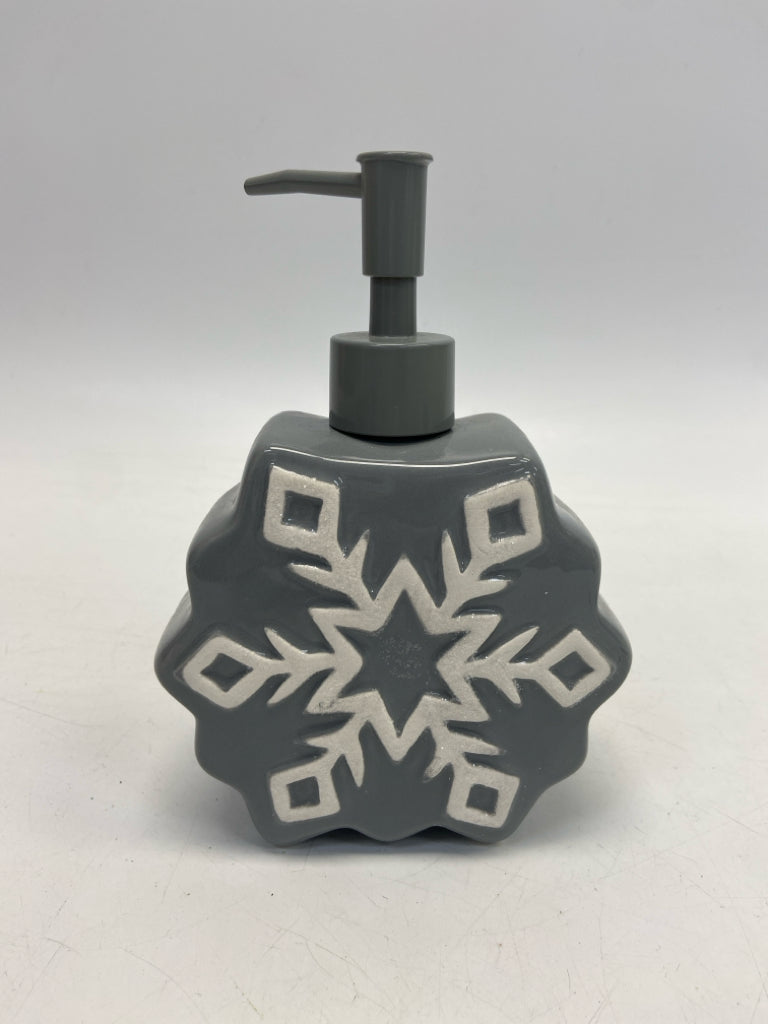 Gray White Snowflakes Ceramic Winter