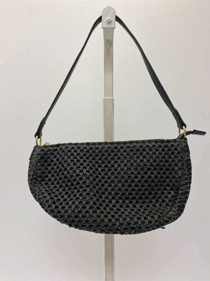 Universal Thread Black Woven Straw Handbag