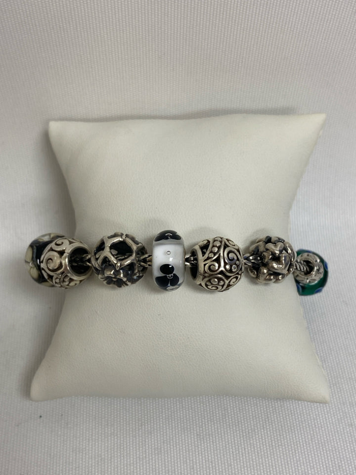 Trollbeads Silver Purple/Green Assorted Bracelet