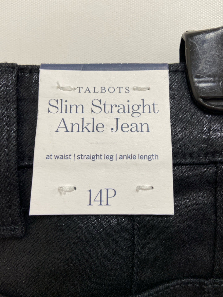 NWT Talbots Size 14P Black Shimmery Petite Pants