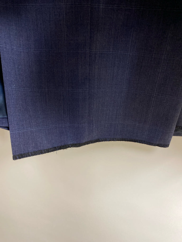 NWT Ralph Lauren Size 44R Dark Blue Windowpane Wool Men&