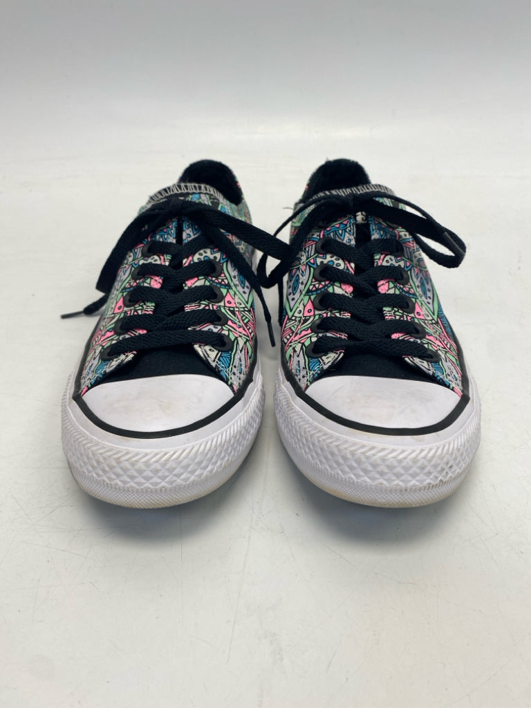 Converse US Shoe Size 7 Black Multi-Color Lace-up Sneakers