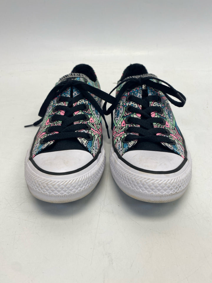 Converse US Shoe Size 7 Black Multi-Color Lace-up Sneakers